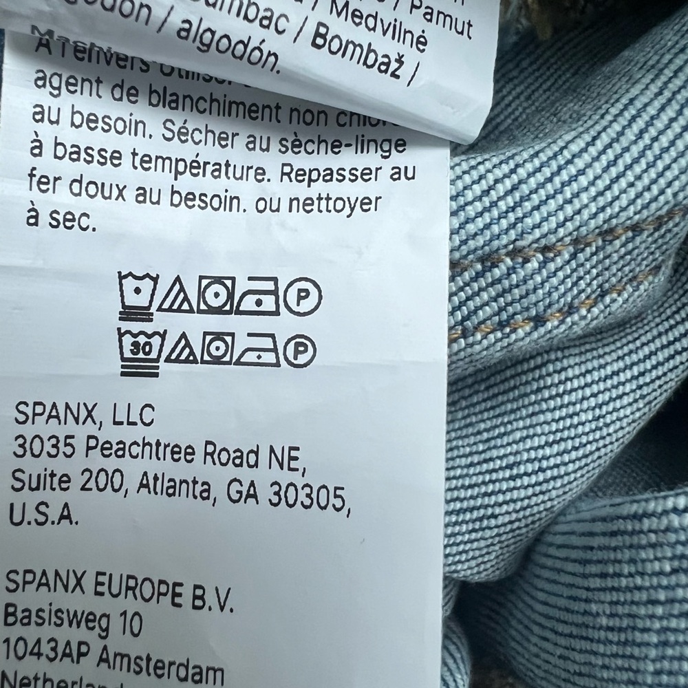 SPANX Crop Wide Leg Jeans Medium Wash Blue Denim Pull On Stretch Classic Size S - Picture 10 of 12